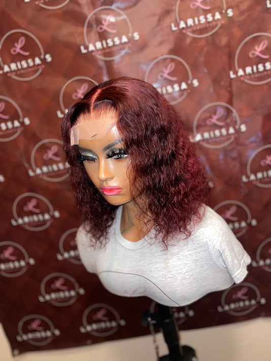 10” Red Deepwave Closure Wig(Made To Order)